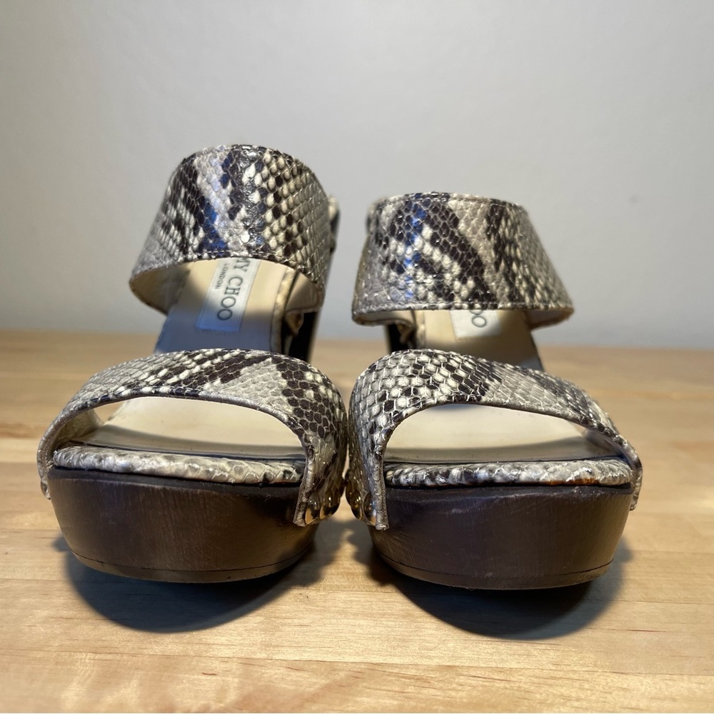 Jimmy Choo Snake Print Lea Heel Platform Animal P… - image 3